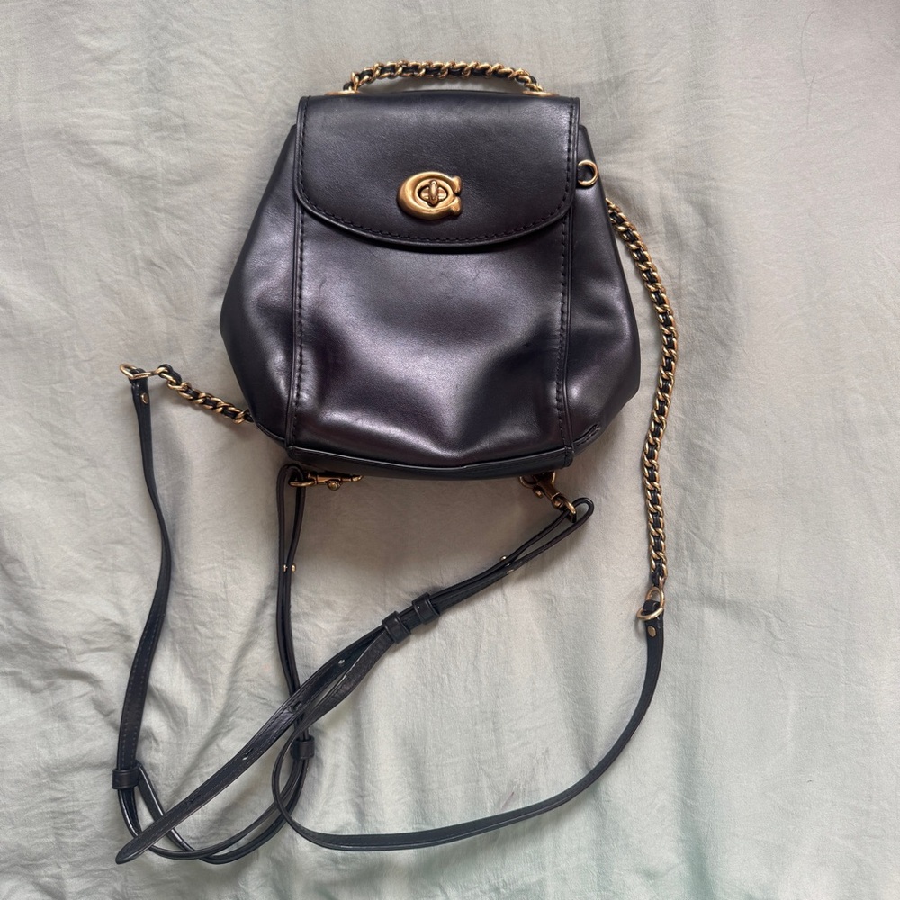 Coach Black Parker Convertible Backpack 16 in Refined Calf Leather
